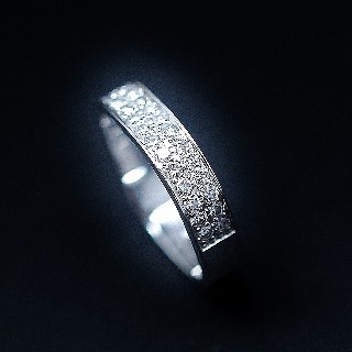  Alliance Dinh Van or gris 18k Carrée 4 mm Diamants Brillants de 2015. Taille 48.