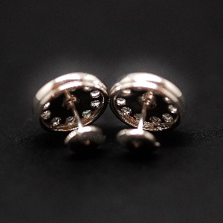 Boucles d'oreilles rondes en or 18k avec 2,0 Cts de Diamants taille ancienne.
