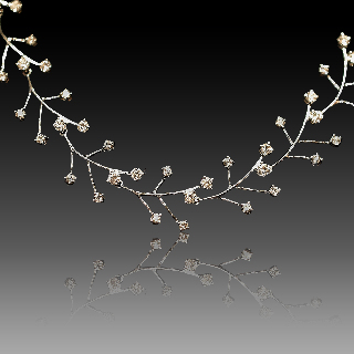 Collier en or gris 18k avec 3,0 Cts de Diamants brillants . Collier en or gris 18k avec 3,0 Cts de Diamants brillants .