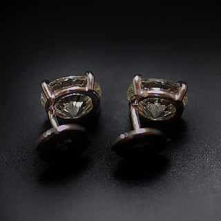 Puces d'oreilles en Or 18 Cts avec Diamants brillants 2,09 Cts et 2,07 Cts. K-VS1-VS2.