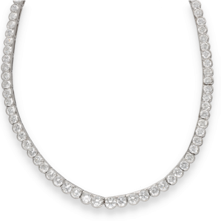 Collier Van Cleff & Arpels rivière en platine vers...