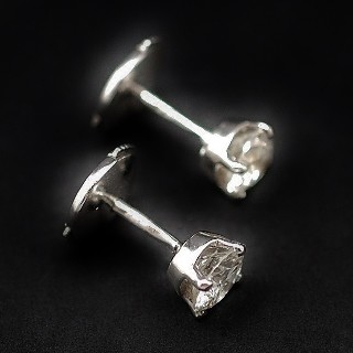 Puces d'oreilles Diamants 2 x 0.49 Cts G-VS en Or Gris 18k 