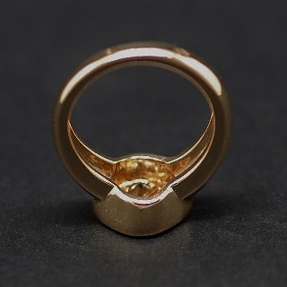 Bague Or Jaune 18K Massif  avec Diamants Brillants H-VS.