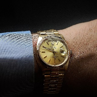 Montre Rolex Day-Date Homme Or jaune 18k de 1982. Ref: 18038. 