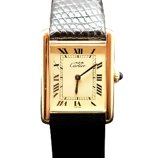 Montre Cartier homme "Must Tank" Vermeil mécanique de 1980.  