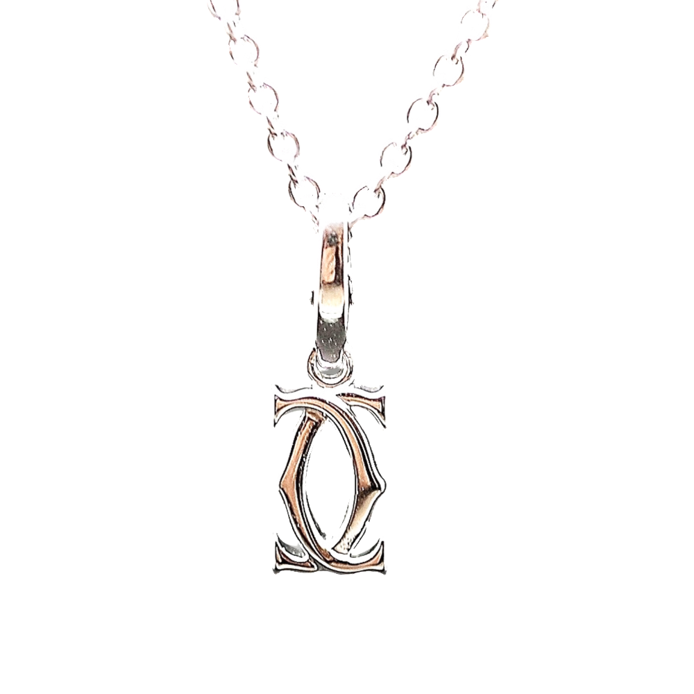 Collier Pendentif Cartier "Charms" de 2006 en or gris 18k, Maille Jaseron.