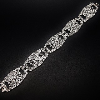 Bracelet Platine Art Déco Avec 9.0 Cts de Diamants