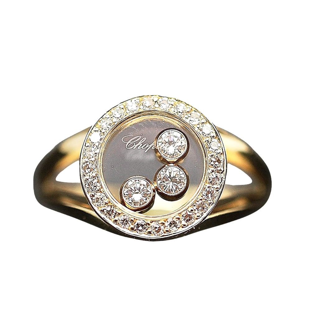 Bague Chopard Happy Diamonds Or Jaune 18k Diamants. Taille 54