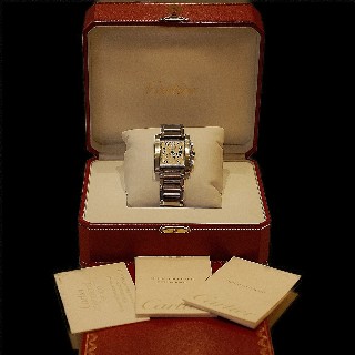 Montre Cartier Tank Française Chronoflex Acier Homme de 1998. Quartz