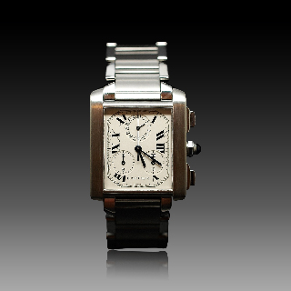 Montre Cartier Tank Française Chronoflex Acier Homme de 1998. Quartz