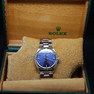 Montre Rolex Vintage Air king Acier de 1973 . Cadran bleu. Ref : 5500.