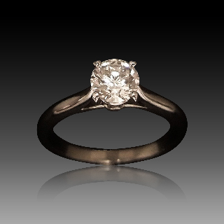 Solitaire Cartier Platine, Diamant 0,70 ct H-VS1 (GIA)   de 2009  Taille 53.