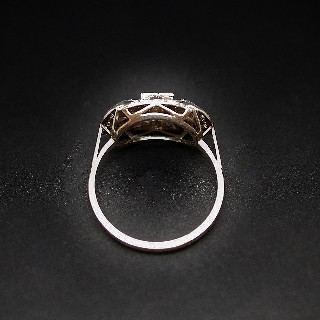 Bague en Or 18 Cts & platine avec 0.15 Ct  de Diamants taille ancienne .Taille 54