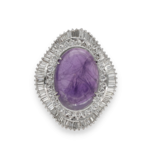 Bague Jupe Vers 1970 – Or Gris 18k – Améthyste...