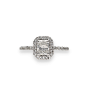 Solitaire Or Gris 18k – Diamant Central 0,70 Ct...