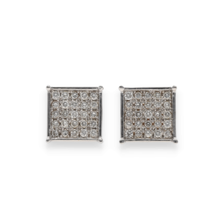Boucles d’Oreilles Carrées – Or Blanc 18k – 50...