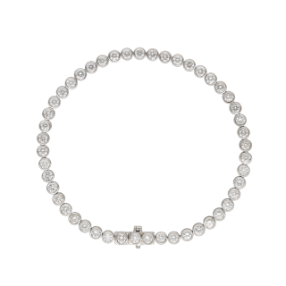 Bracelet Ligne Diamants – Or Gris 18k – 48 Diamants...