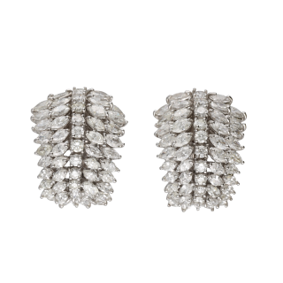 Boucles d’Oreilles Clip Diamants – Or Blanc 18k – 12...