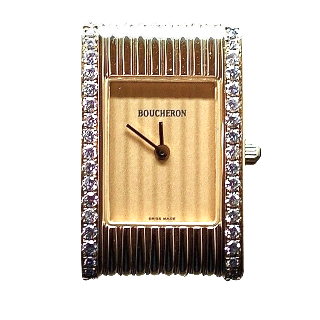 Montre Boucheron Reflet Dame Petit Modèle en Or Jaune 18k avec diamants quartz .