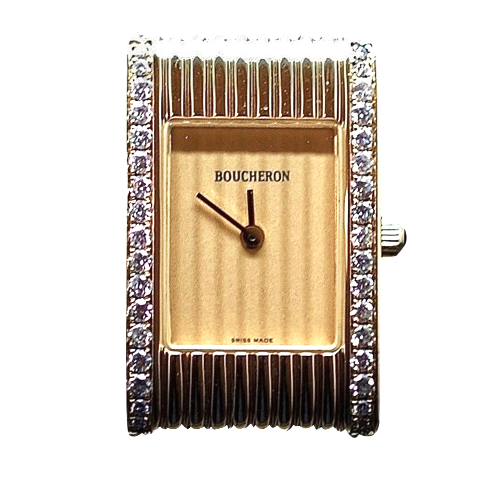 Montre Boucheron Reflet Dame Petit Modèle en Or Jaune 18k avec diamants quartz .