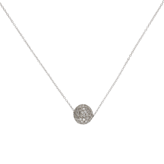 Collier Or Blanc 18k & Diamants – Pendentif Bille...