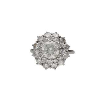 Bague Marguerite Diamant 2,04 ct I-SI2 & Diamants 2...