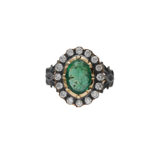 Bague Ancienne Émeraude 1,90 ct & Diamants 1 ct – Or...