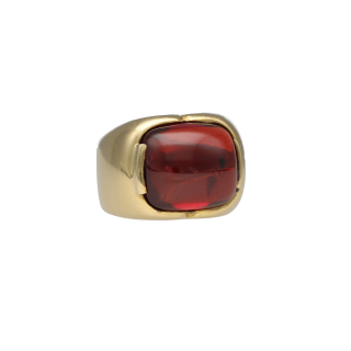 Bague Grenat Cabochon – Or Jaune 18k – Taille 49 –...