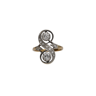 Bague XIXème Diamants 0,60 ct & Roses de Diamants –...