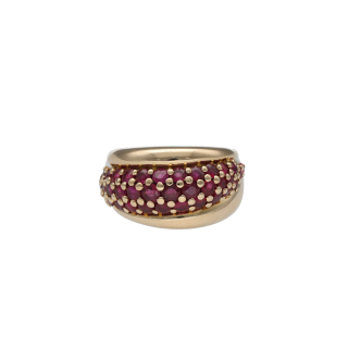 Bague Pavage 38 Rubis – Or Jaune 18k – Taille 53 –...