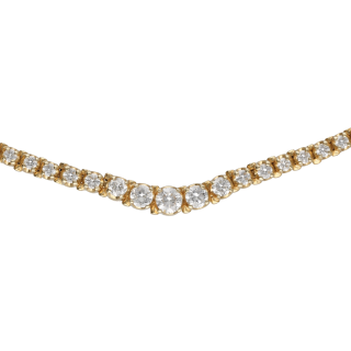 Collier Rivière Diamants 4,50 ct – Or Jaune 14k – 40...