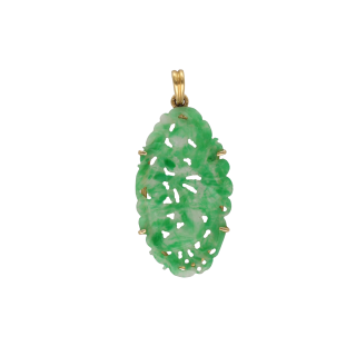 Collier Pendentif Jade Jadéite – Or 18k – Chaîne 45 cm