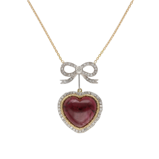 Collier Cœur Tourmaline 16 ct & Diamants 1 ct – Or...