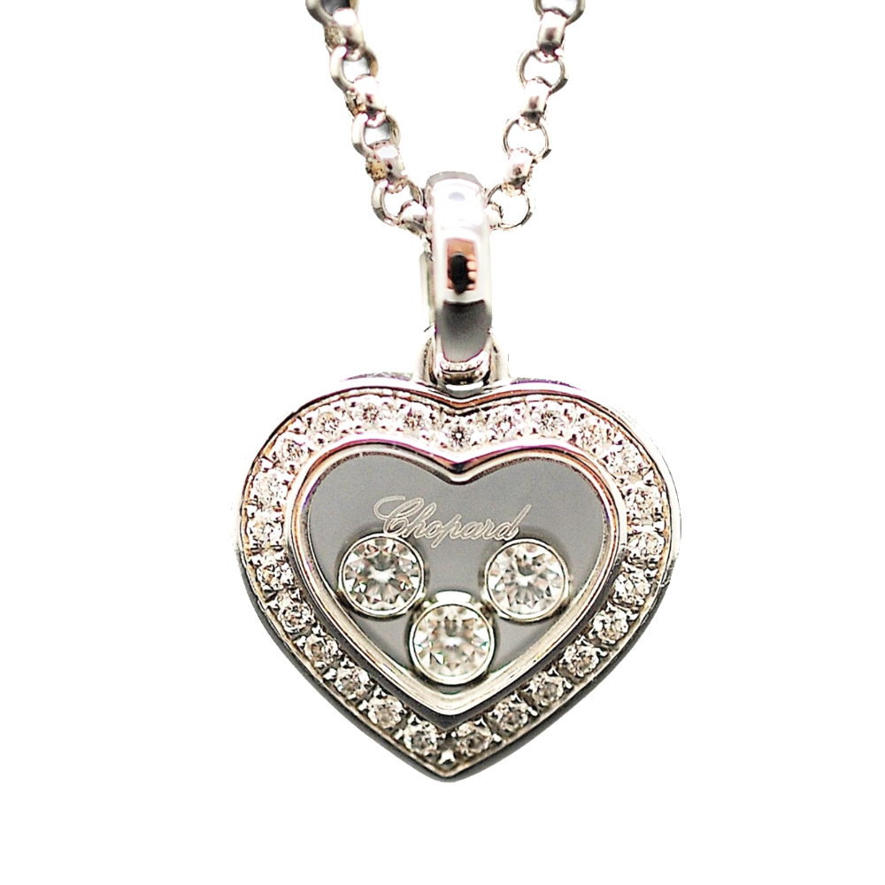 Chaine Pendentif Chopard Happy Curves Or gris 18k Diamants  de 2016.