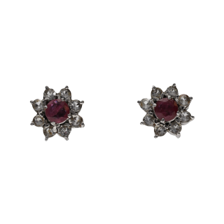 Boucles d’Oreilles Rubis 0,50 ct & Diamants – Or...