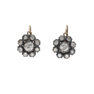 Boucles d’Oreilles Dormeuses Diamants Anciens 3 ct –...