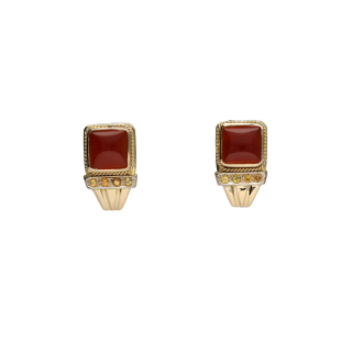 Boucles d’Oreilles Cornaline & Saphirs Jaunes – Or...