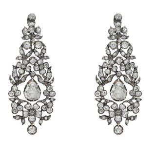 Boucles d’Oreilles Diamants Poire 3,60 ct & Diamants...