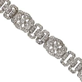 Bracelet Art Déco Diamants Anciens 8 ct – Platine –...