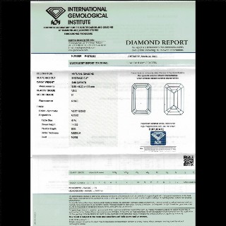 Solitaire Diamant Taille emeraude de 2.08 Cts H-VS2. Or gris 18k .Taille 52-53.