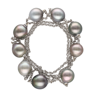 Collier Perles de Tahiti 12 mm – Or Gris 18k – 80 cm