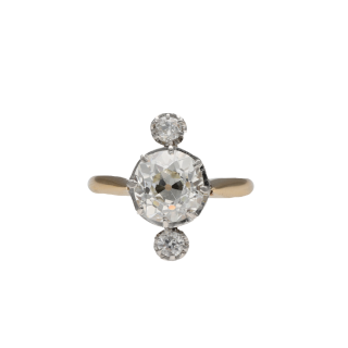 Bague Diamant Ancien 2,40 ct K-VS & Diamants 0,20 ct...