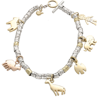 Bracelet DoDo 7 Breloques – Or Gris 18k & Argent –...