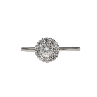 Bague Marguerite Diamants 1,10 ct H-VVS – Or Blanc...