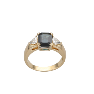 Bague Saphir Thaïlande 2 ct & Diamants 0,70 ct G-SI...