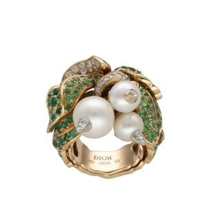 Bague Dior Ref PR1801 - Or Jaune 18k - Émeraudes,...