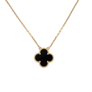 Collier Pendentif Van Cleef & Arpels Alhambra Onyx –...