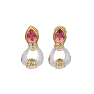Boucles d’oreilles clips - Or jaune 18k -...