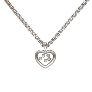 Collier pendentif Chopard Happy Diamonds - Or gris...
