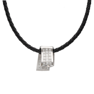 Pendentif - Or gris 18k - 28 diamants 1,3 cts G-VS